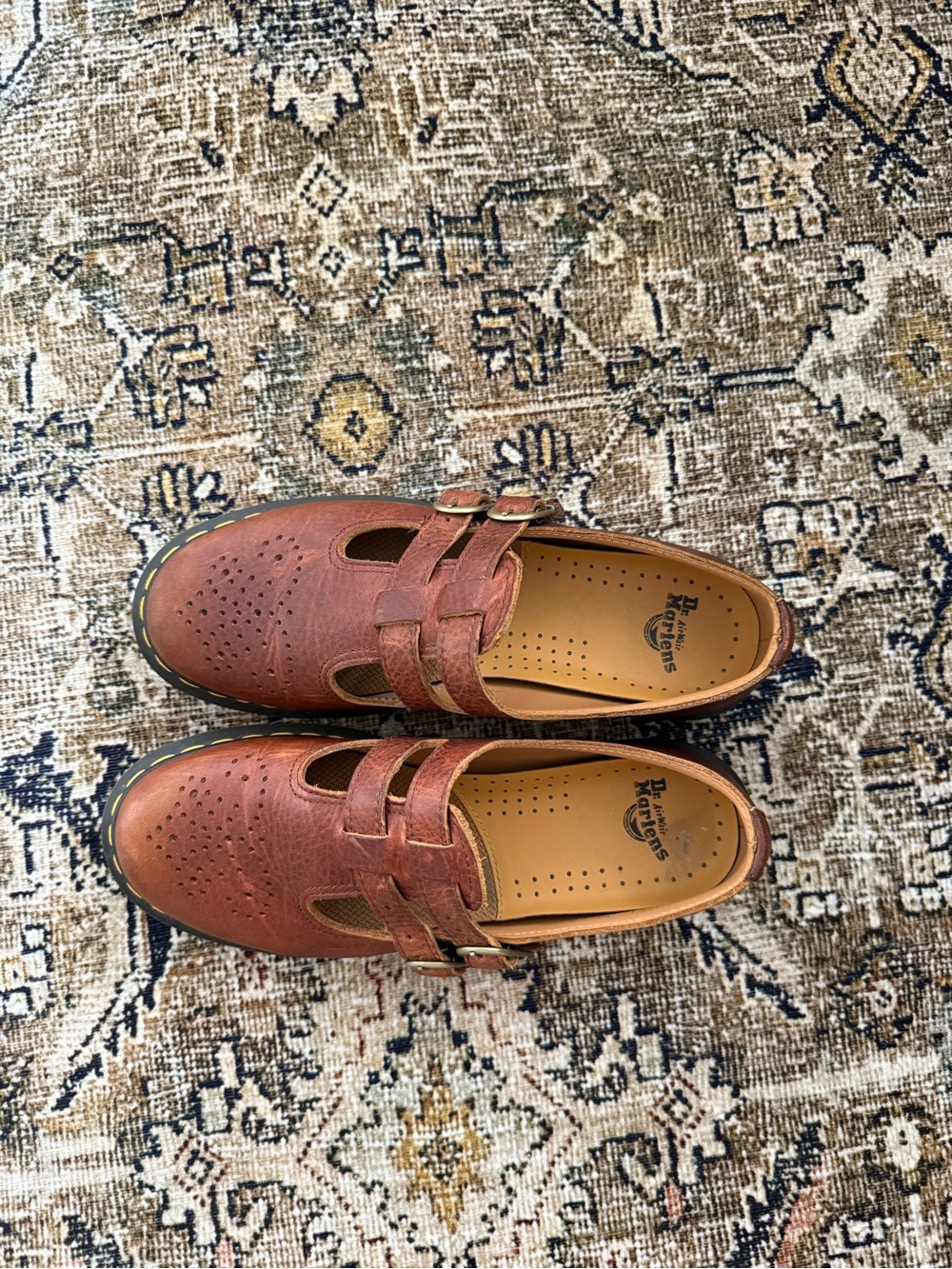 Dr. Martens Brown Double Strap Mary Jane Shoes - Picture 4 of 7